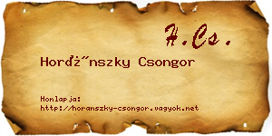 Horánszky Csongor névjegykártya